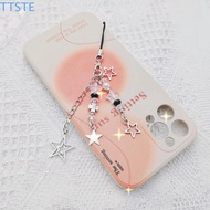 TTSTE Y2k Star & Cross Phone Chain, Spice Girl Style Key Chain Silver Pentagram Phone Pendant, Mobil
