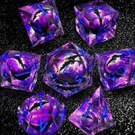 Resin Dragon Eye DND Dice Set D&D 7 Pcs Resin Sharp Edge Role Playing Dice Includes box, Polyhedral 
