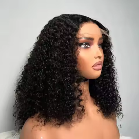 230% Curly Deep Wave Bob Wig Brazilian Remy Short Bob Wigs 4x4 Lace Frontal Wigs 13x4 Lace Front 100