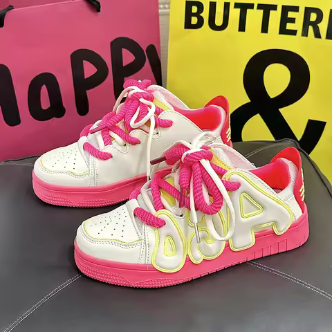 Sneaker Casual Plus Size 43 44 Women Men Board Shoe Fashion Casual Microfiber Leather Breathable Hei