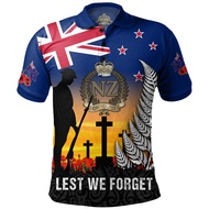 Anzac Day Polo Shirt  Lapel Short Sleeve Golf Shirts Australia New Zealand Tonga National Day Fashio