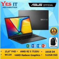 ASUS Vivobook Go 15 (E1504F-ABQ471WSM / ABQ470WMS)  AMD Ryzen 5-7520U / 15'6 inch / 16GB RAM / 512SS