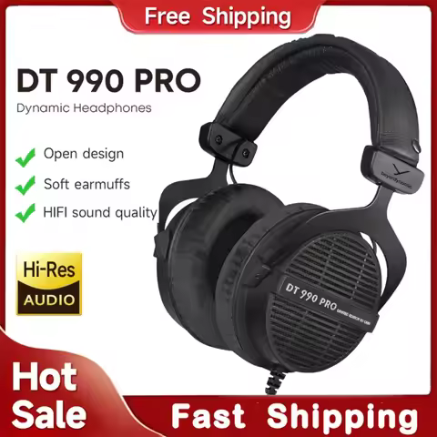 Beyerdynamic DT 990 PRO Open-Back Studio Monitor Headphones with High-Resolution Audio for Mixing an