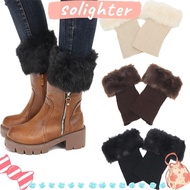 SOLIGHTER Leg Warmer Cover Fashion  Fur Crochet Knit