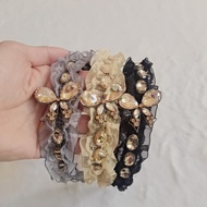 Headband Korean Heavy Industry Bow Rhinestone with Teeth All-Match Influencer Lace Headband Press Ha