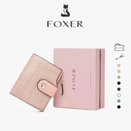 FXOER Cowhide Wallet Short Wallet Simple Design Fashion Card Holder Folding Credit Card Holder