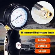0~255Psi/0-18Bar Oil Immersed High-precision Tire Pressure Gauge Car Motorcycle Truck Inflation Gun 