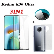 (3IN1) Xiaomi 11pro Tempered glass film for Mi 11pro K30 Ultra K30 Redmi note10 Poco m3 + back film + lens film