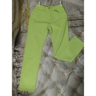 Low-Waist Lemon Green Jeans