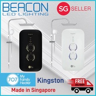 BEACON LED 707 KINGSTON BLACK/WHITE INSTANT HEATER WITH RAINSHOWER SET AND DC BOOSTER PUMP