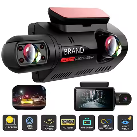 FHD Car DVR Camera New Dash Cam Dual Record Mini Video Recorder Dash Cam 1080P Night Vision Parking 