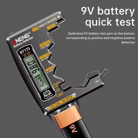 Battery Tester BT173 9V/12V/23V AAAAA Household LCD Digital Display Button Cell Battery Tester Power