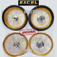 Y125Z Takasago Excel Japan Gold 160x17, RCB Spoke Lidi Gold, Hub Gantang Chrome with Tyre Full PNP Set