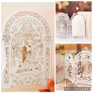 現貨👰🤵💌法式蕾絲婚禮花園燙金立體結婚卡  情人節卡  求婚卡 示愛卡 祝福咭  賀咭 體紙藝燙金賀卡 立體卡 紙雕 珍藏收藏 WEDDING LOVE  GREETING CARD BIRTHDAY
