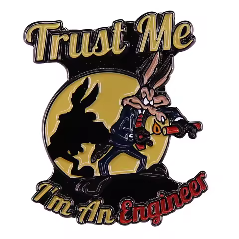 Trust me i'm an engineer enamel pin classic cartoon brooch badge Jewelry accessories cartoon wolf