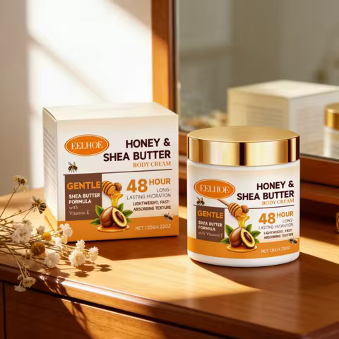 Eelhoe Honey Shea Butter Body Cream Soften Skin Nourish Refreshing Lightweight Gentle Formula Deep M