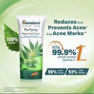 HIMALAYA Purifying Neem Face Wash 100ml - 100% Neem - Reduces and Prevents Acne and Acne Marks - Kil