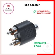 RCA 1 Female to 2 Male Adaptor for Home Theater / Soundbar / Sound Amplifier Converter
