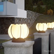Solar Lotus Courtyard Wall Pillar Head Lamp Pillar Door Pillar Lamp Gate Lamp Garden Villa Courtyard