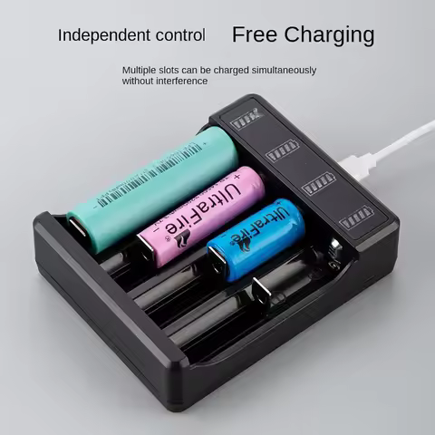18650 Battery Charger Black 2/4 Slots DC 5V Charger For 18650 14500 10440 Battery 3.7V Rechargeable 