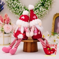 GIOVANNI Valentine's Day Gnome Doll, Cute Red Heart Gnome Plush Doll, Creative Knitting Long-legged 