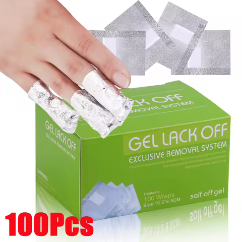 100Pcs Aluminium Foil Nail Polish Remover Wraps Disposable Soak Off Acrylic Gel Polish Remove Paper 