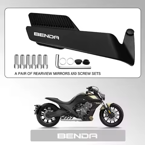 Track Certified Wide-angle Motorcycle Fixed Wind Wing Rearview Mirror For BENDA Chinchilla 300 450 L