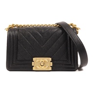 CHANEL 牛皮皮革Boy 20金扣肩背袋