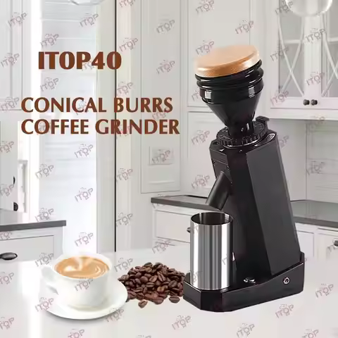 itop 40 ITOP 40mm Titanium Burr Coffee Grinder Metal Hopper Elegant Samll Electric Coffee Grinder Ma