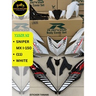 RAPIDO Cover Set YAMAHA Ysuku Y15zr V1 V2 Sniper Mx I-150 White Coverset Sticker Tanam Stripe Tanam