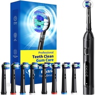 Adult Rotating Electric Toothbrush,Equipped 8 Bruch Head(2 Species),4 Mode Deep Cleaning Electric To
