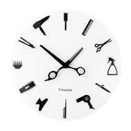 Barber Stylist Tools Wall Clock Modern 3D Quartz Non Ticking Beauty Hair Salon Clocks Watch for Home