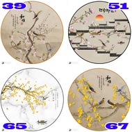 HD circular wall painting Bird passing branches TRON39-51-65-67 size 60 x 60 cm with glossy laminate