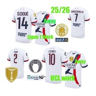 25/26 O.DEMBELE jersey 25/26 PSG Away jersey soccer clothe KVARATSKHELIA D.DOUE VITINHA HAKIMI BARCO