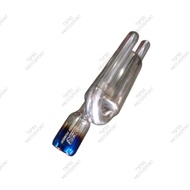 Mugen Honda Toyota Nissan Perodua Proton Car Exhaust Titanium Blue Tip Twin Loop S-Flow Stainless St