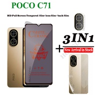 3in 1คลุมทั้งหมดกระจกเทมเปอร์เซรามิกเคลือบนุ่มเพื่อความเป็นส่วนตัวสำหรับ POCO C71กระจกนิรภัยบน POCO 