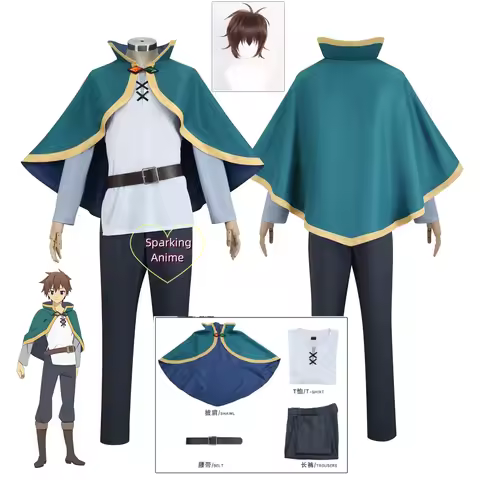 Kono Subarashii Sekai Ni Shukufuku O! Satou Kazuma KonoSuba Kazuma Cosplay Costume Short Brown Wig K