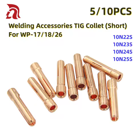 5/10Pcs Stubby TIG Collet 1.0/1.6/2.4/3.2/4.0mm 10N22S 10N23S 10N24S 10N25S for TIG Welding Torch WP