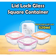 [Dutch Lady] Picnic Lid Lock Glass Food Storage Container - Square Food Storage Compartment Airtight