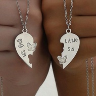 2pcs/Set Fashionable Lovely Heart Shape Joint Pendant Necklaces With Commemorative Meaning, Perfect 