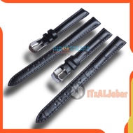 12mm Leather Watch Strap 12mm Black Leather Watch Strap silver buckle