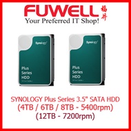 FUWELL - [NEW] SYNOLOGY Plus Series (4TB/6TB/8TB-5400rpm) (12TB - 7200rpm) 3.5" SATA HDD [ Warranty: