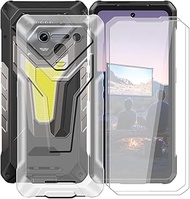 Clear Case for Ulefone Armor 34 Pro (6.95") with 2 x Tempered Glass Protective Film, Slim Shockproof