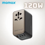 MOMAX - 1-World 120W 3C1A GaN 方便式旅行插座 內置一條USB-C to USB-C 100W PD 快充線 (鈦色) - UA15UKGSD