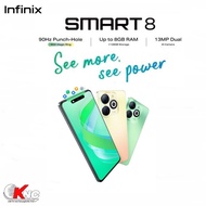 Infinix Smart 8 (3/64GB) (4/128GB)จอ 6.6 นิ้ว แบต 5000mAh Android 13 กล้อง  13 MP เครื่องศูนย์แท้ มีสินค้าพร้อมส่ง