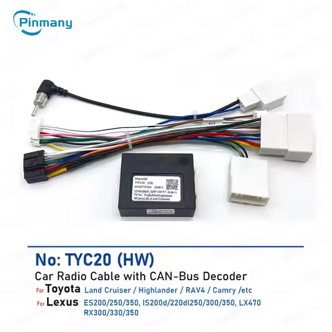 Car Radio Cable TYC20 JBL Audio Wire Harness adapter with CAN Bus Decoder for Toyota Sienna Land Cru