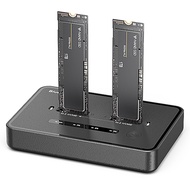 OFFline M. 2 NVme SSD Dual-Bay Docking Station USB3.2 20Gbps USB C Type C Cloner Duplicator Enclosur