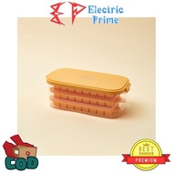 Best[Promo] Ice Cube Mold Ice Cube Box Tray Silicone 3 Layers Storage Free Scoop - Orange
