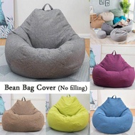 3 Sizes Large Bean Bag Sofa Cover with Pockets Lounger Chair Sofa Living Room Furniture Beanbag Bed for Adults Kids Just Cover No Filling