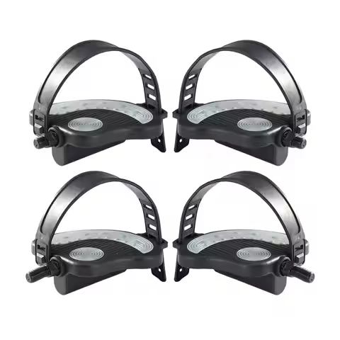 Exercise Bike Pedals w/ Straps Non Slip Home Gym Stationary Bicycle Parts